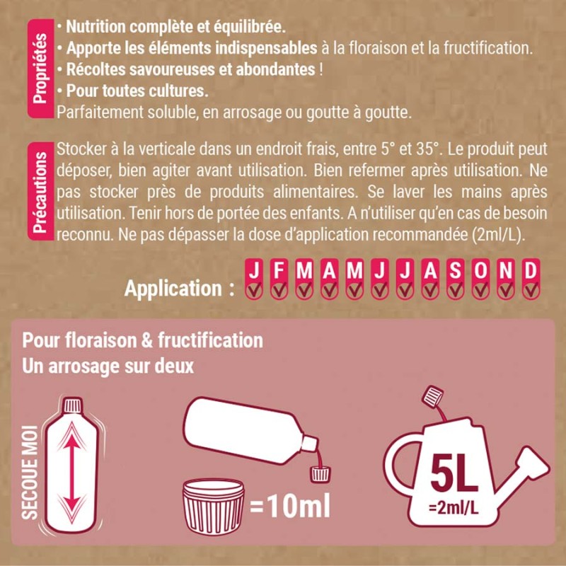 Engrais Universel Fleurs/Fruits 1 L