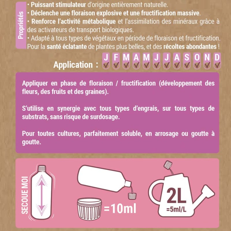 Biostimulant fleurs et fruits 5 L