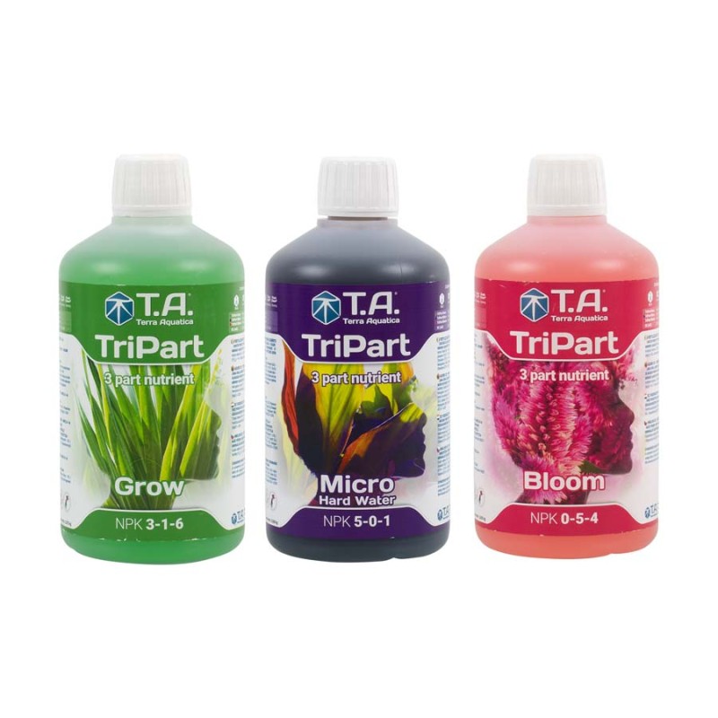 Lot de TriPart® Grow, Bloom et Micro eau dure 500 mL