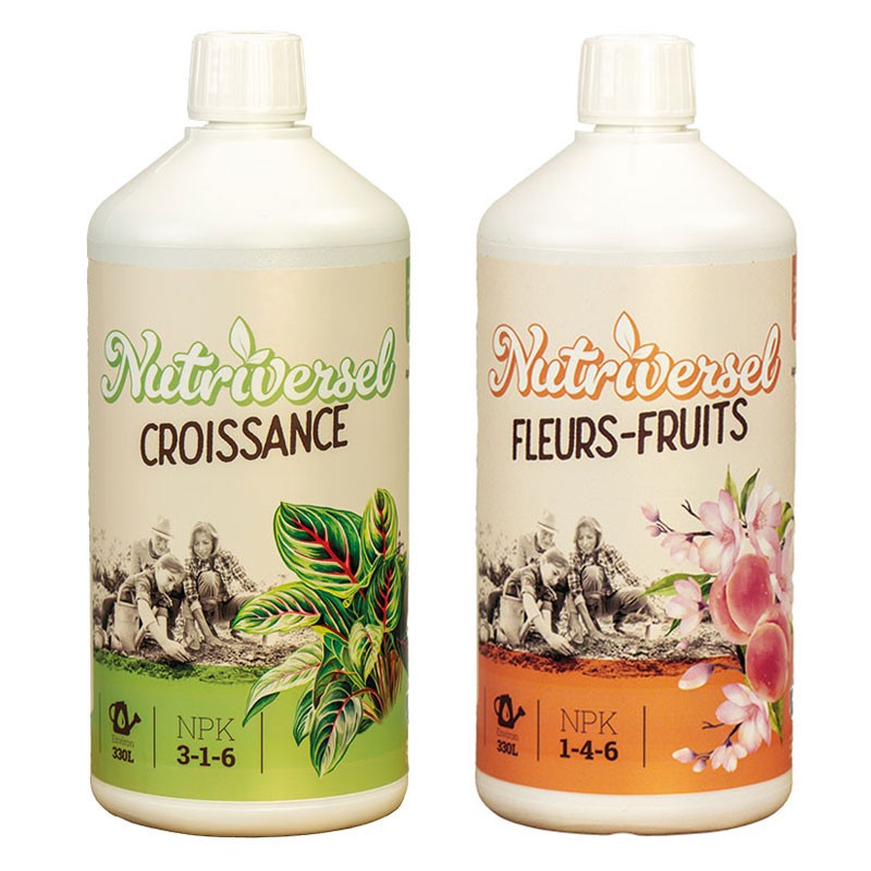 Lot de Nutriversel® Croissance, Fleurs et Fruits 1 L